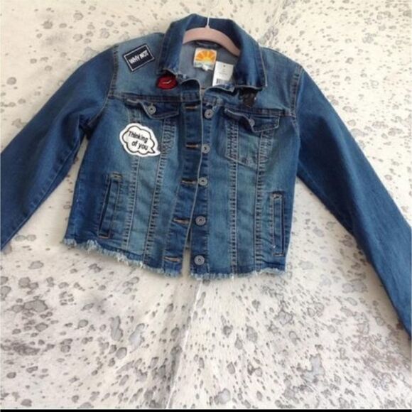C&C California Patch Denim Jean Jacket Size Medium - Picture 3 of 6